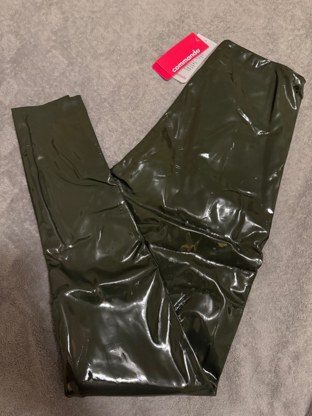 Commando Olive Green Patent Leggings